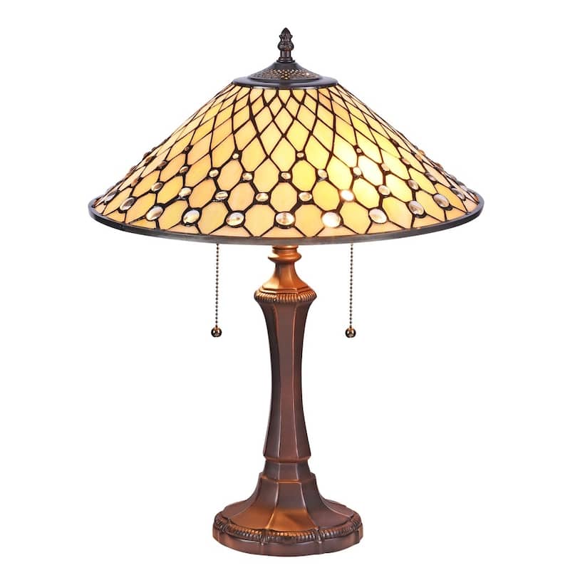 Tiffany Style 2-light Blackish Bronze Table Lamp
