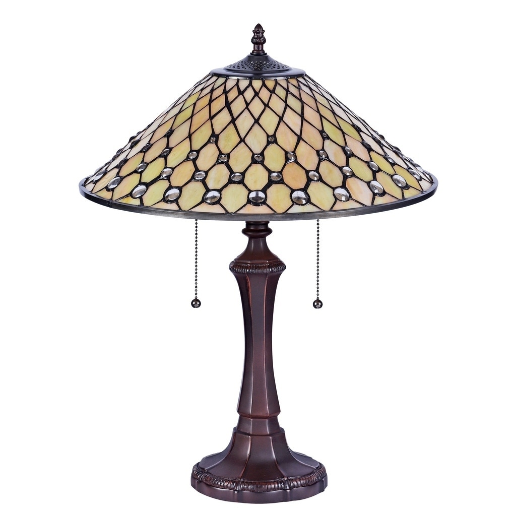 Tiffany Style 2-light Blackish Bronze Table Lamp