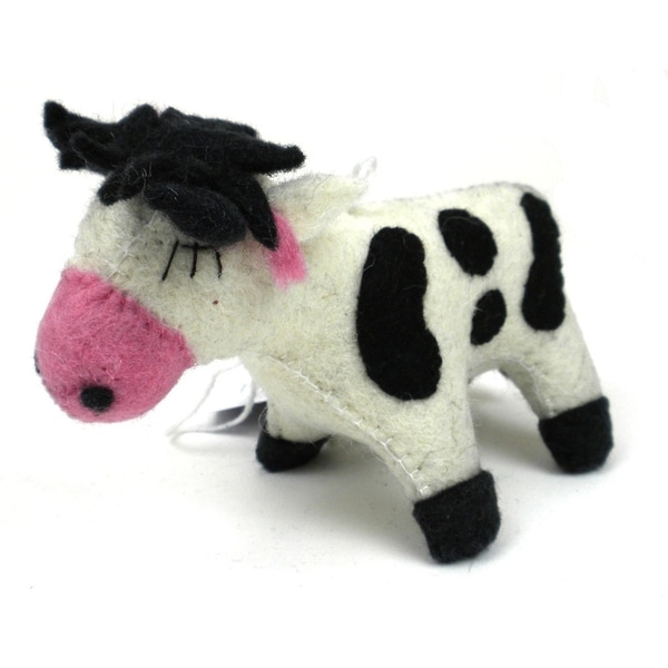 Handmade Felt Cow Ornament (Kyrgyzstan)