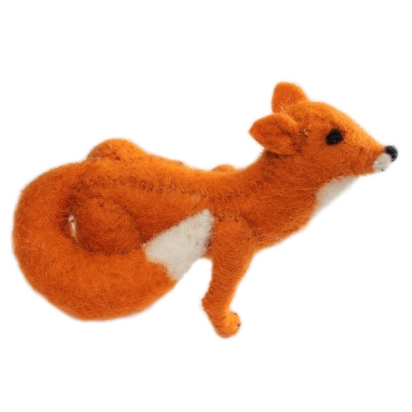 Handmade Felt Faux Fox Ornament (Kyrgyzstan)