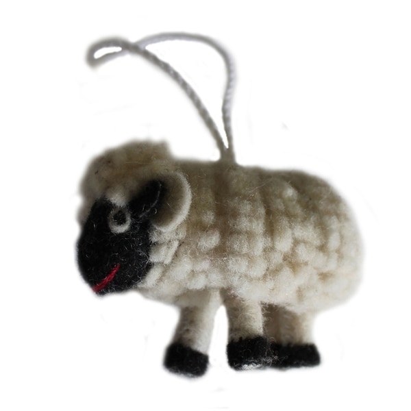 Handmade Felt Sheep Ornament (Kyrgyzstan)