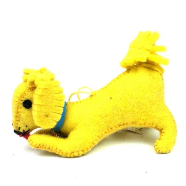 Handmade Felt Golden Retriever Ornament (Kyrgyzstan)