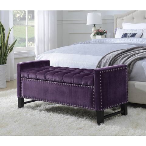 Chic Home Harvey Neo Traditional Velvet Tufted Storage Bench