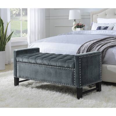 Chic Home Harvey Neo Traditional Velvet Tufted Storage Bench