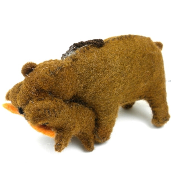 Handmade Felt Bear Ornament (Kyrgyzstan)