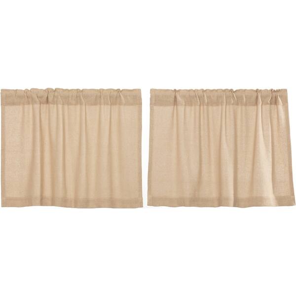Farmhouse Kitchen Curtains Vhc Cotton Burlap Tier Pair Rod Pocket Solid Color Overstock 17926202