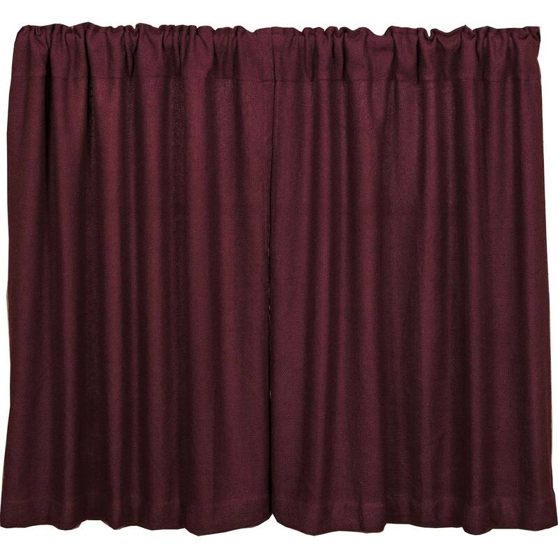 Farmhouse Kitchen Curtains VHC Cotton Burlap Tier Pair Rod Pocket Solid Color
