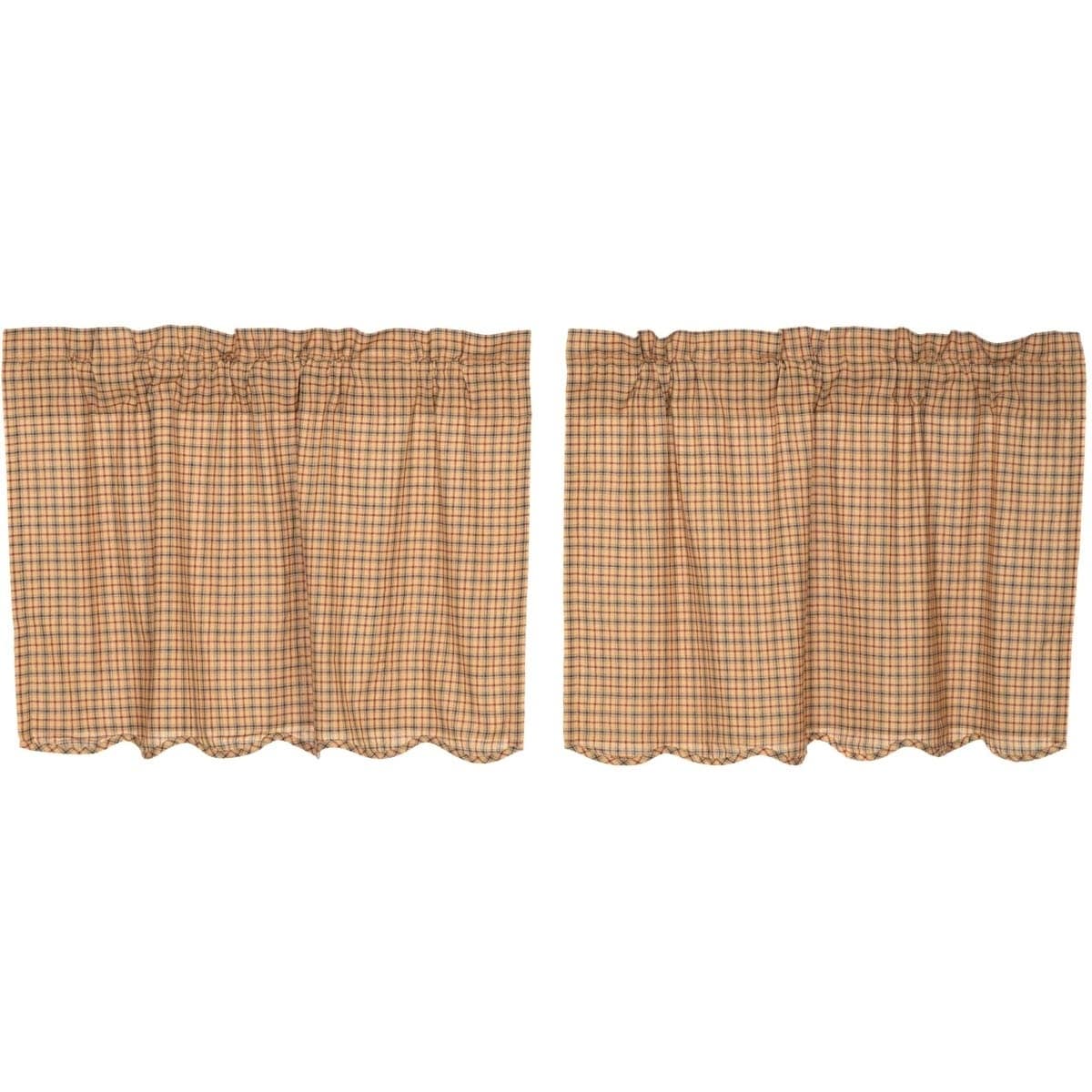 No. 918 Maisie Plaid Kitchen Curtain Tier Pair, Blue