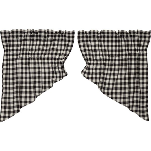 Buffalo Black Check Prairie Swag Set - 36" x 36"