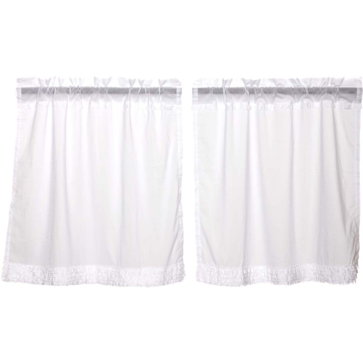 Shop White Ruffled Sheer Tier Set Of 2 Free Shipping On Orders