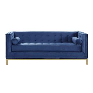 Blue Velvet Sofas Couches Online At Our Best Chic Home Evie Club Sofa Tufted Velvet Plush Cushion Couch