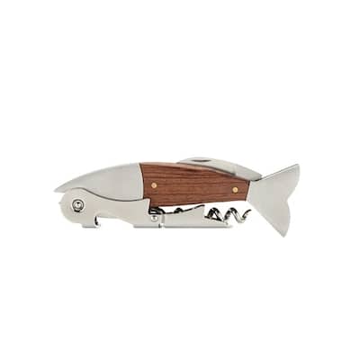 Wood & Stainless Steel Fish Corkscrew by Foster & Rye