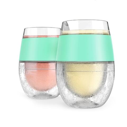 Wine FREEZE Cooling Cups in Mint (set of 2) by HOST®