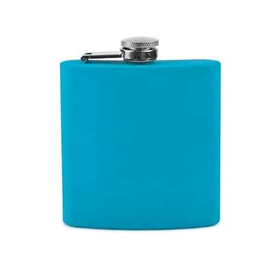 Bulk blue soft touch flask