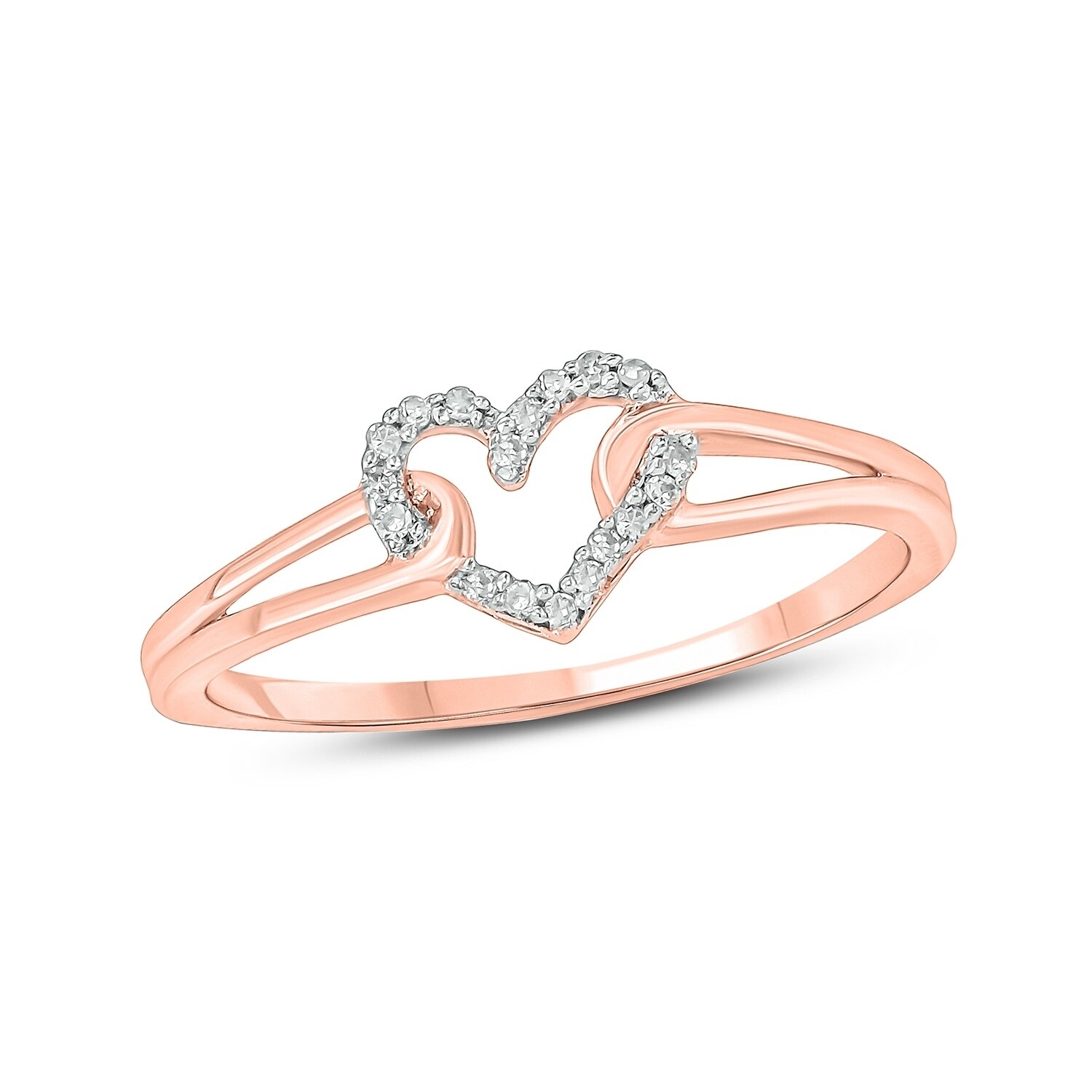 G-H,I2-I3 Diamond Wedding Band in 10K Pink Gold Size-10.5 1/20 cttw, 