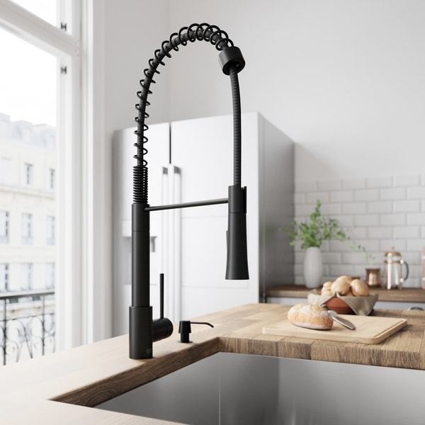 VIGO Laurelton Matte Black Pull-Down Spray Kitchen Faucet