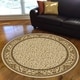 preview thumbnail 38 of 48, Admire Home Living Amalfi Transitional Scroll Pattern Area Rug Ivory 5'3" Round