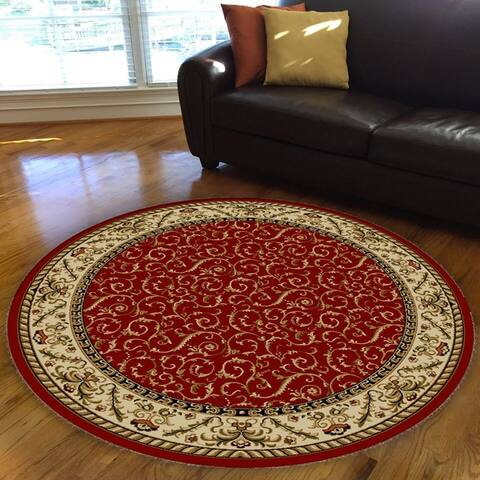 Admire Home Living Amalfi Transitional Scroll Pattern Area Rug
