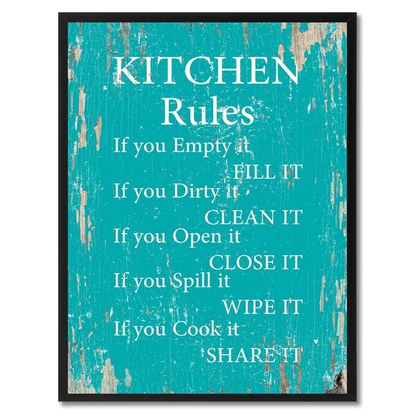 Shop Kitchen Rules Saying Canvas Print Picture Frame Home Decor