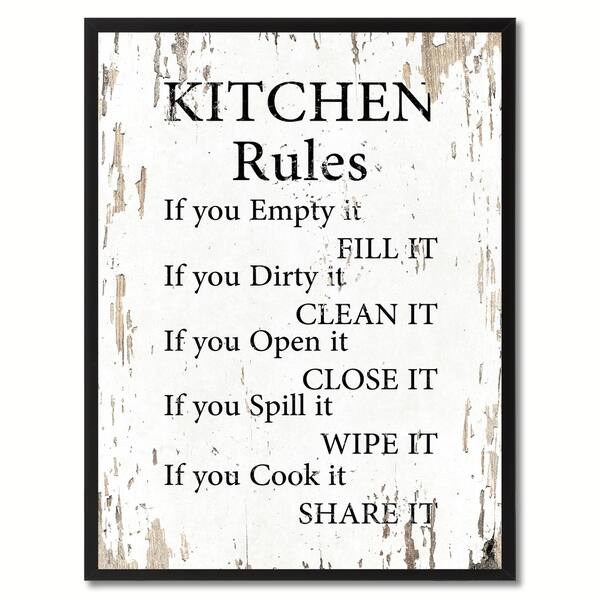 Shop Kitchen Rules Saying Canvas Print Picture Frame Home Decor