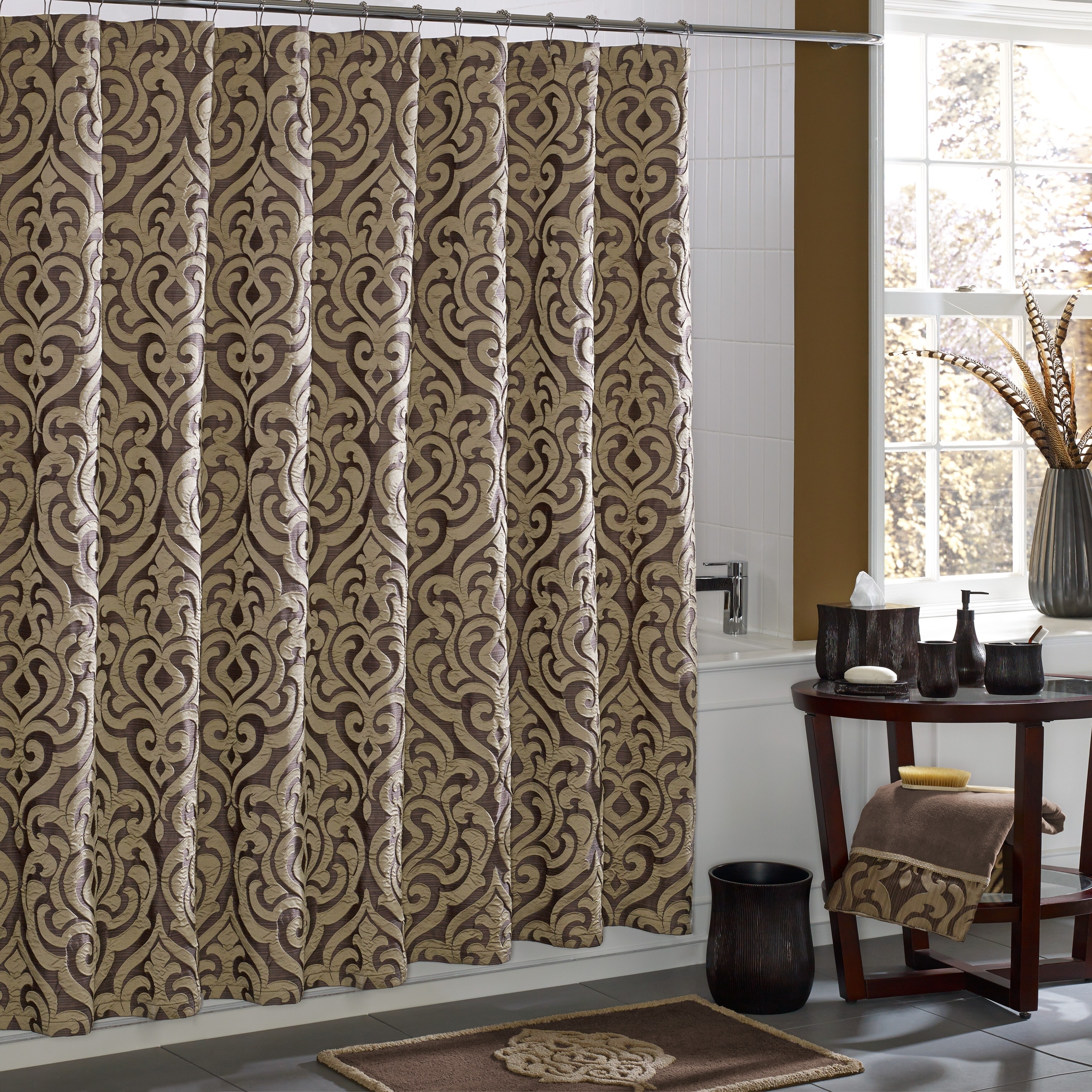 Shop Five Queens Court Lafayette Jacquard Medallion Shower Curtain