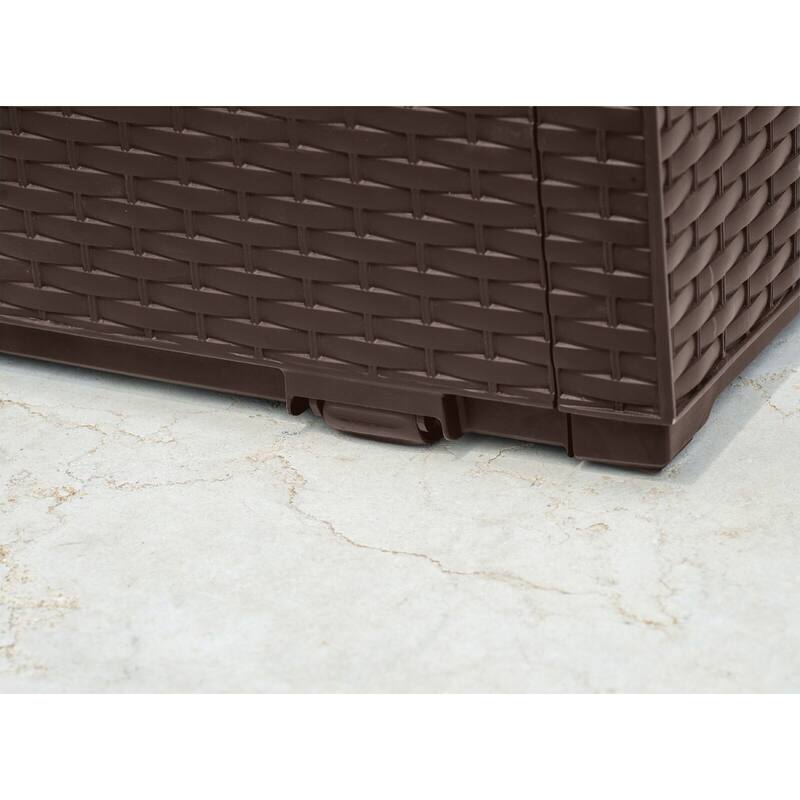 Keter Capri 80 Gallon Large Resin Deck Box Storage For Lawn Patio Furniture, Tools and Accessories