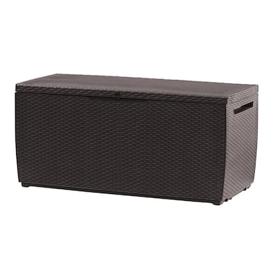 Keter Capri 80 Gallon Large Resin Deck Box Storage For Lawn Patio Furniture, Tools and Accessories
