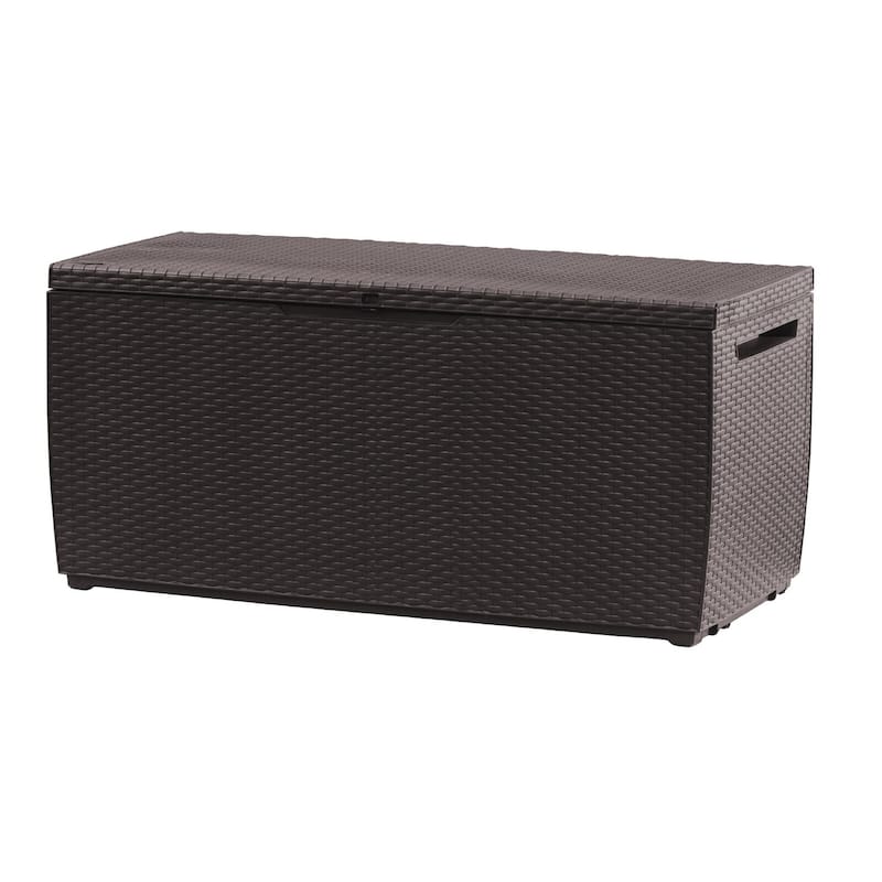 Keter Capri 80 Gallon Large Resin Deck Box Storage For Lawn Patio Furniture, Tools and Accessories