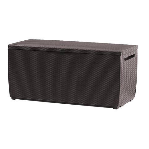 Keter Capri 80 Gallon Large Resin Deck Box Storage For Lawn Patio Furniture, Tools and Accessories