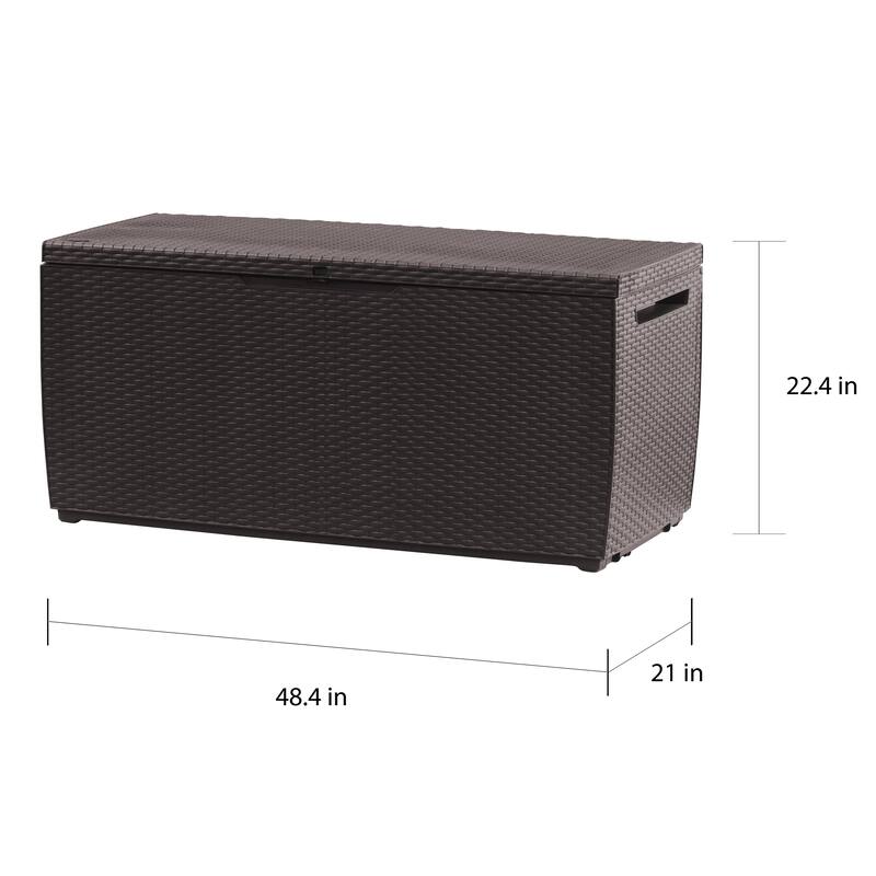 Keter Capri 80 Gallon Large Resin Deck Box Storage For Lawn Patio Furniture, Tools and Accessories