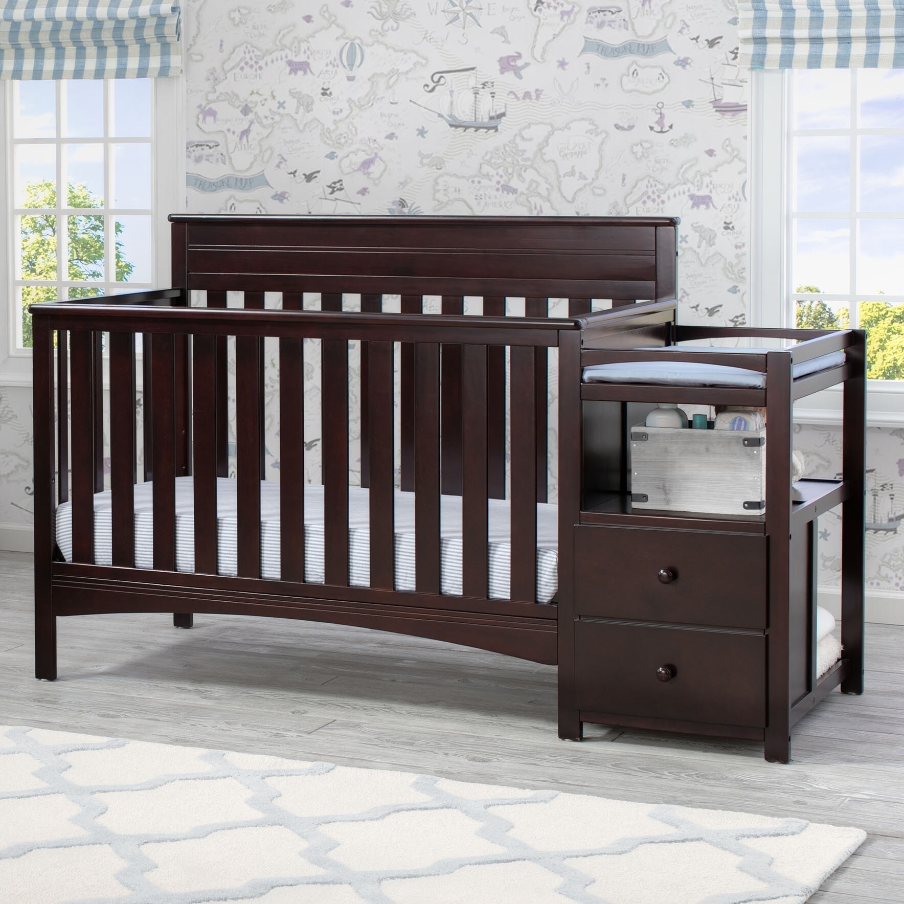 Delta Children Presley Convertible Crib N Changer Grey Ebay