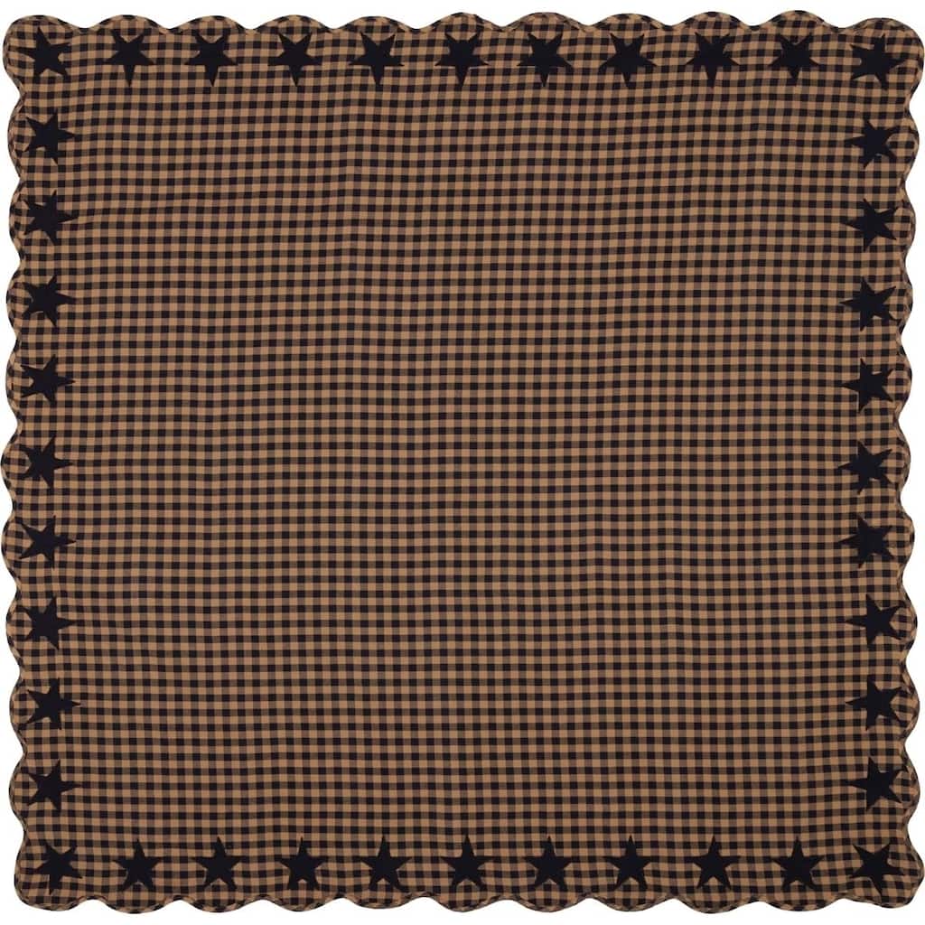 Blue Primitive Tabletop Kitchen VHC Navy Star Table Cloth Cotton Star Appliqued