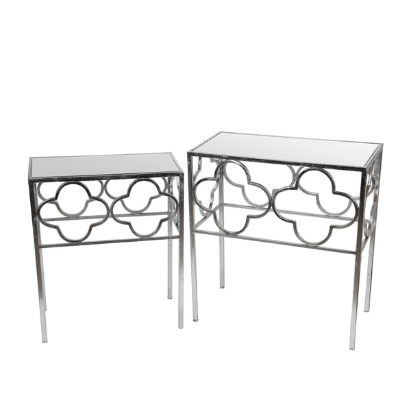 2 Pc Acct Tables - Silver Leaf