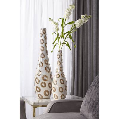 Sagebrook Home-Ceramic Bottle Décor, White