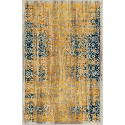 Well Woven Bohemian Modern Yellow Mat Accent Rug - 2'3" x 3'11"