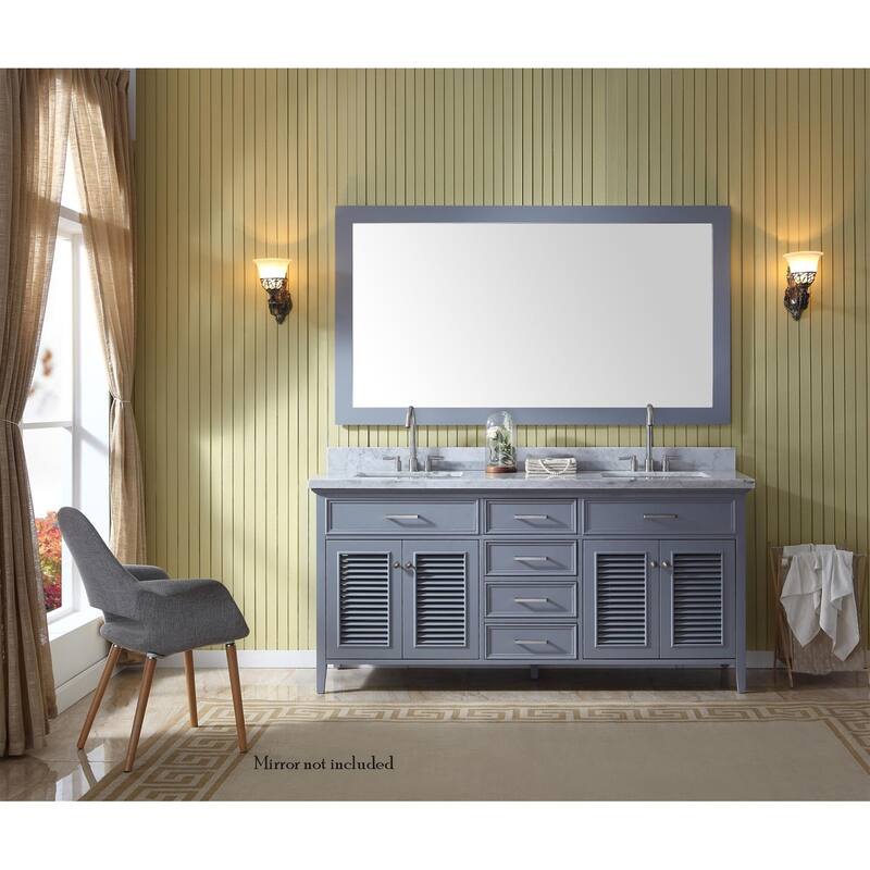 Ariel Kensington 73 In. Double Sink Vanity in Grey II