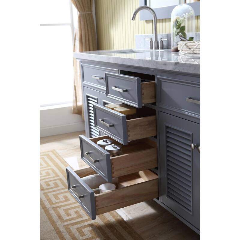 Ariel Kensington 73 In. Double Sink Vanity in Grey II