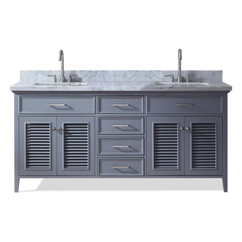 Ariel Kensington 73 In. Double Sink Vanity in Grey II