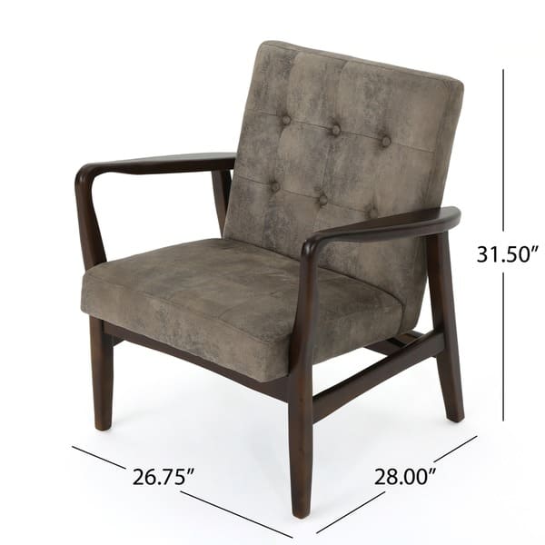 Marcola Mid Century Modern Microfiber Club Chair by Christopher Knight