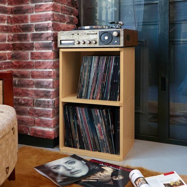 Shop Eco 2 Shelf Vinyl Lp Record Album Storage Cube Natural