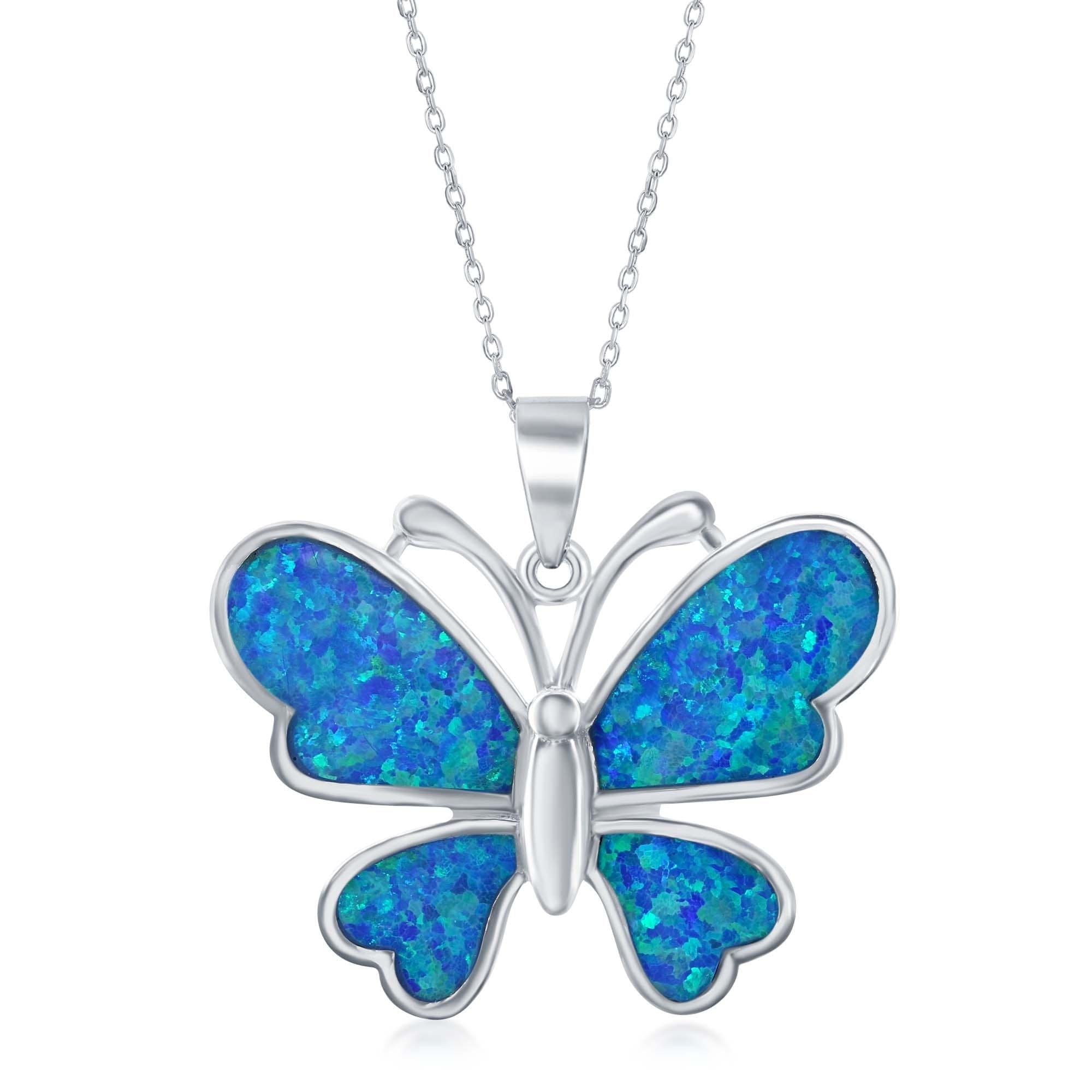 WINNICACA Sterling Silver Butterfly Bracelet Anklet Created Opal Butterfly Jewelry Gifts for Women Teens Birthday