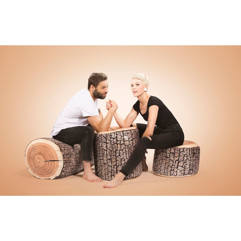 Wood Design Bean Bag Pouf