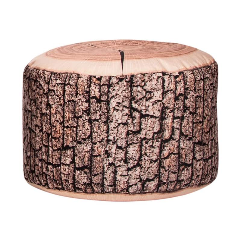 Wood Design Bean Bag Pouf - 16 x 16 x 16