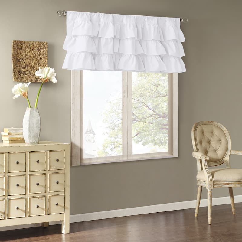 Madison Park Joycelyn Cotton Oversized Ruffle Curtain Valance
