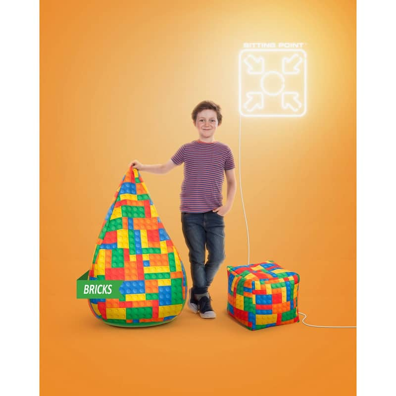 Cube Bricks Bean Bag Pouf Ottoman