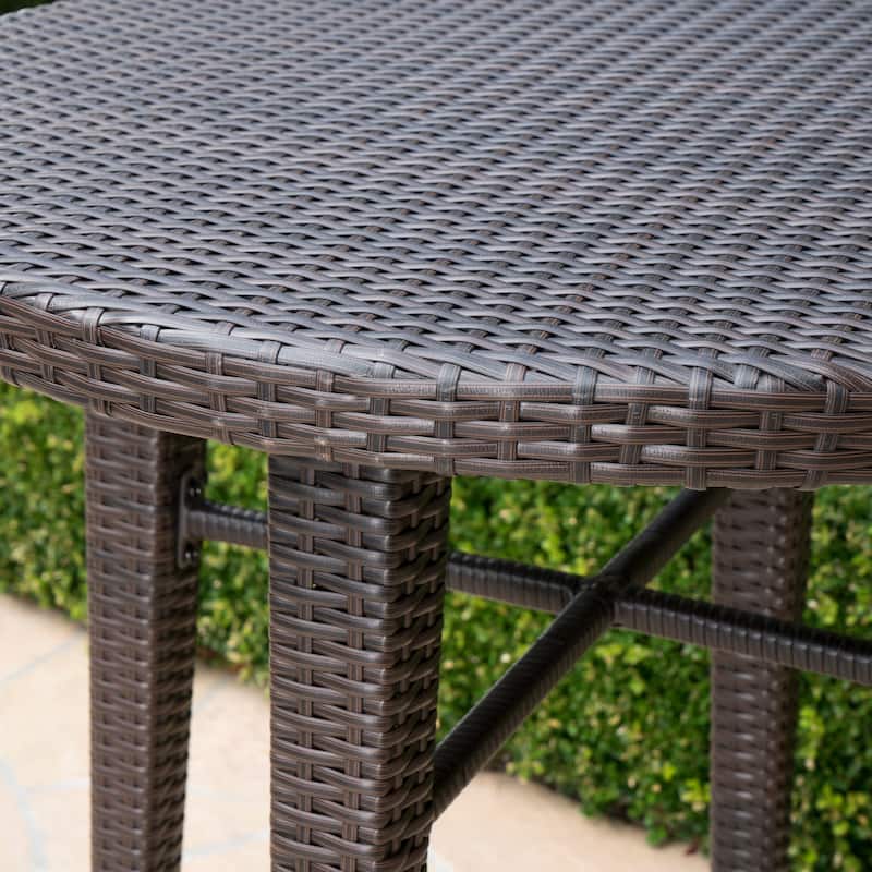 Dominica Outdoor 32-inch Round Wicker Bar Table by Christopher Knight Home