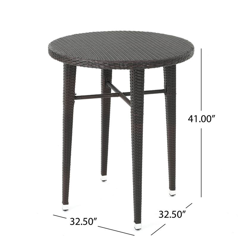 Dominica Outdoor 32-inch Round Wicker Bar Table by Christopher Knight Home