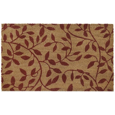 Printed Coir Door Mat 18x30 - Leaves