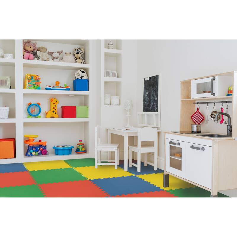 Interlocking Foam 24x24 Anti Fatigue Floor Tiles 4 tiles/16 Sq. Ft. - Multi