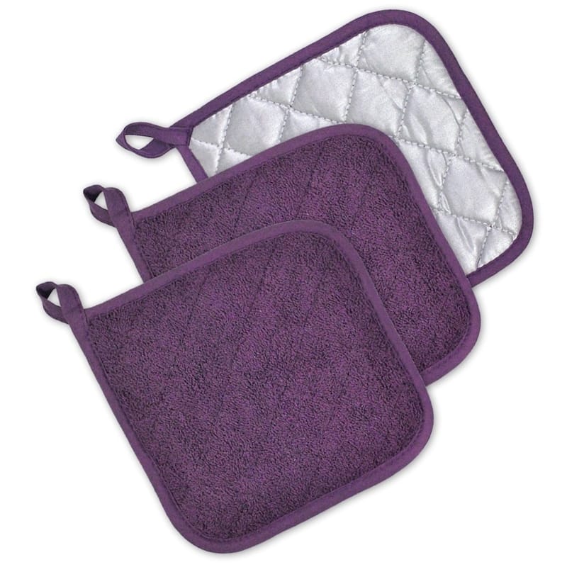 Terry Potholder -Eggplant S/3